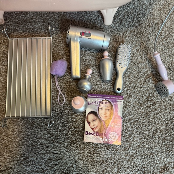 American Girl Doll Pink and Purple Toy Bathtub Set - Picture 2 of 3